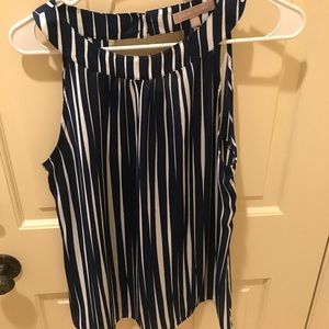 Banana republic halter top with navy blue stripes